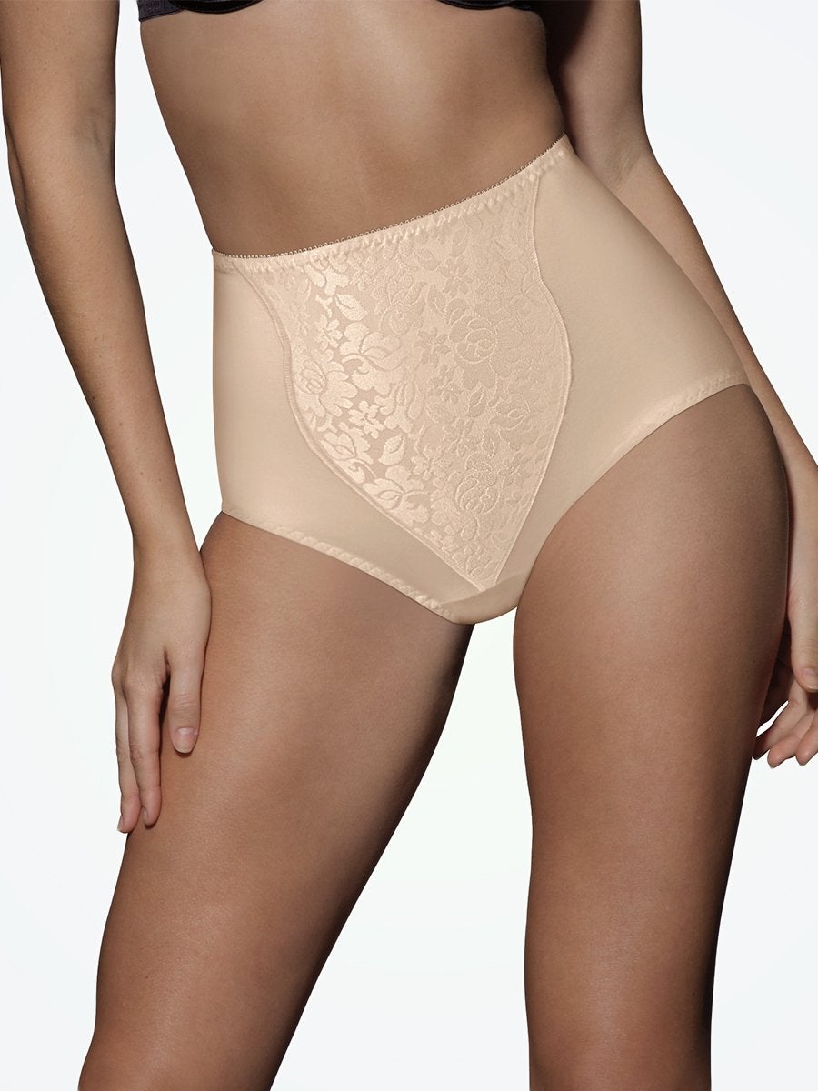 2-Pack Bali Light Control Brief with Lace Tummy Panel soft taupe