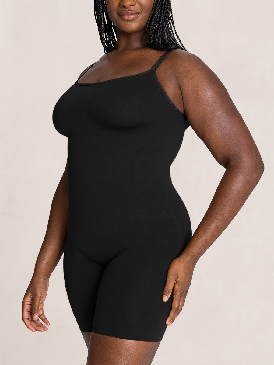 Shapermint Essentials All Day Every Day Scoop Neck Mid-Thigh Bodysuit