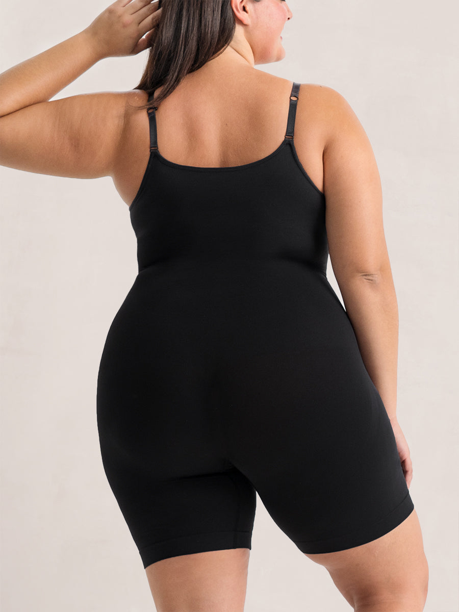 Shapermint Essentials All Day Every Day Scoop Neck Mid-Thigh Bodysuit