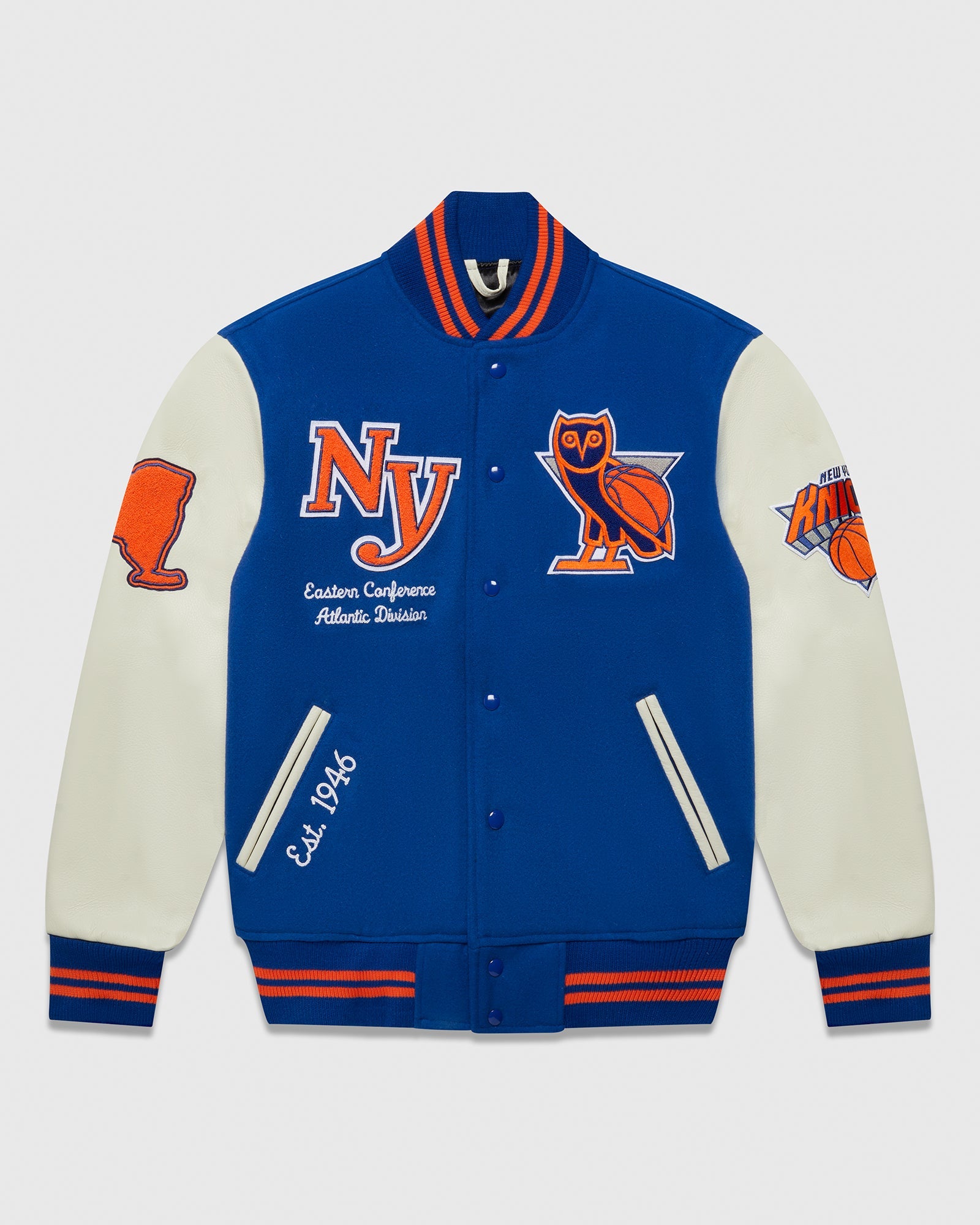 OVO x NBA Knicks Varsity Jacket - Blue