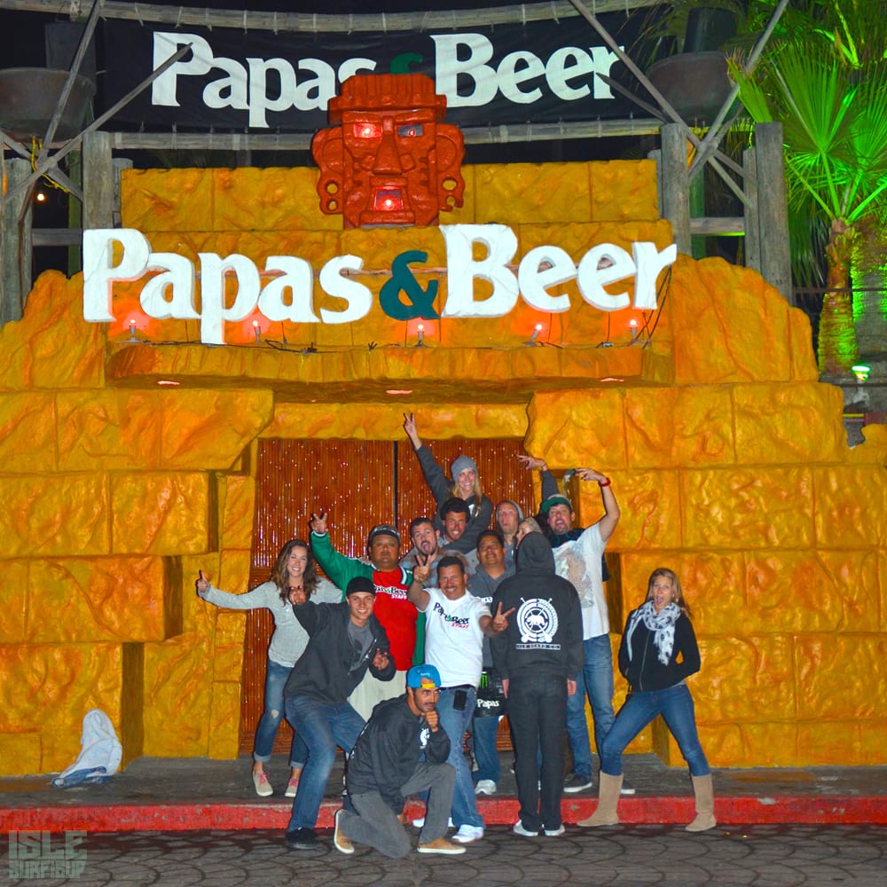 isle crew in front of papas and beer rosario mexico