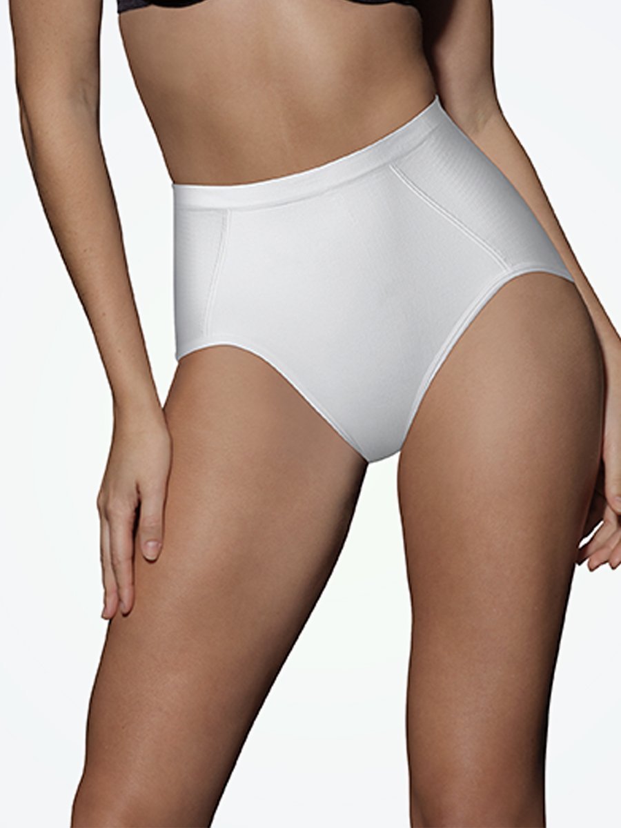 2-Pack Bali Ultra Control Seamless Brief with Tummy Panel white