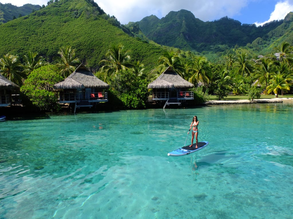 pappeete tahiti paddling around resort with isup