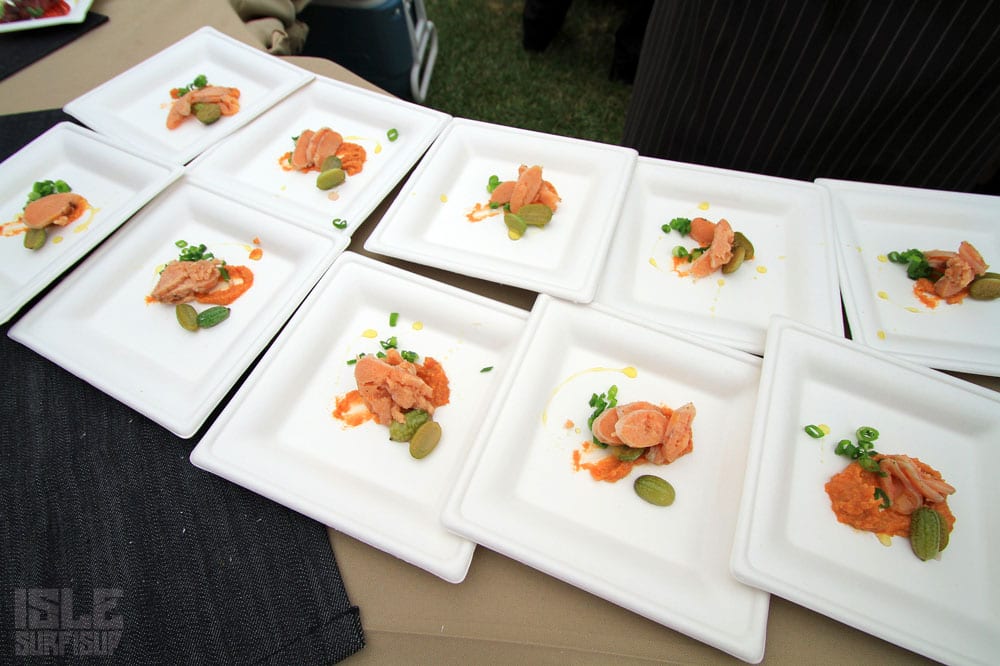 sustainable tuna sashimi served at the 3rd annual Poker paddle at the coronado yacht club