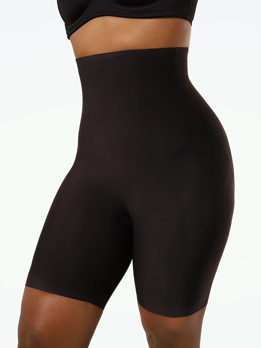TC Just Enough Plus Size High Waisted Thigh Slimmer black