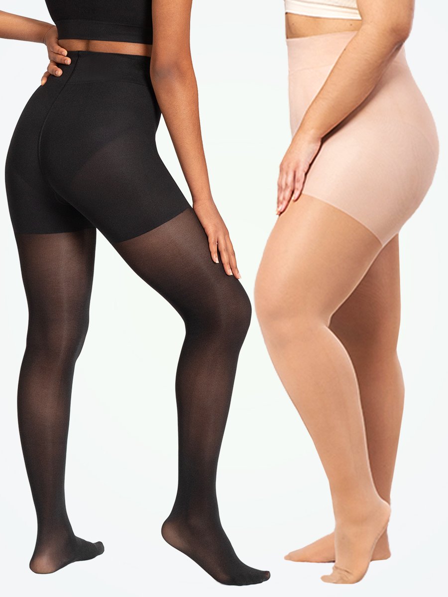 Black and Latte Shaping Tights