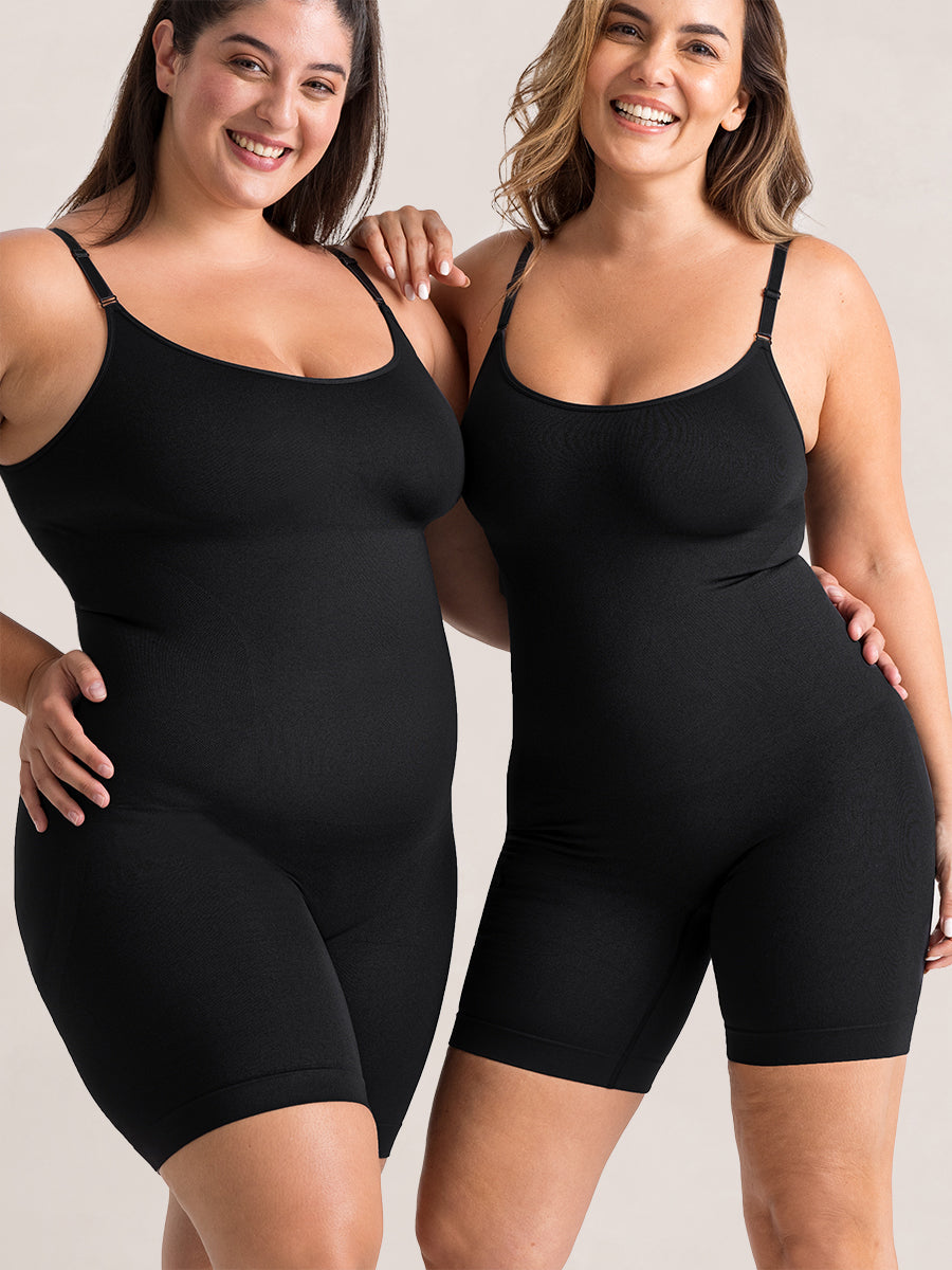Bodysuit shapes your tummy, waist, upper thighs, booty and upper back.