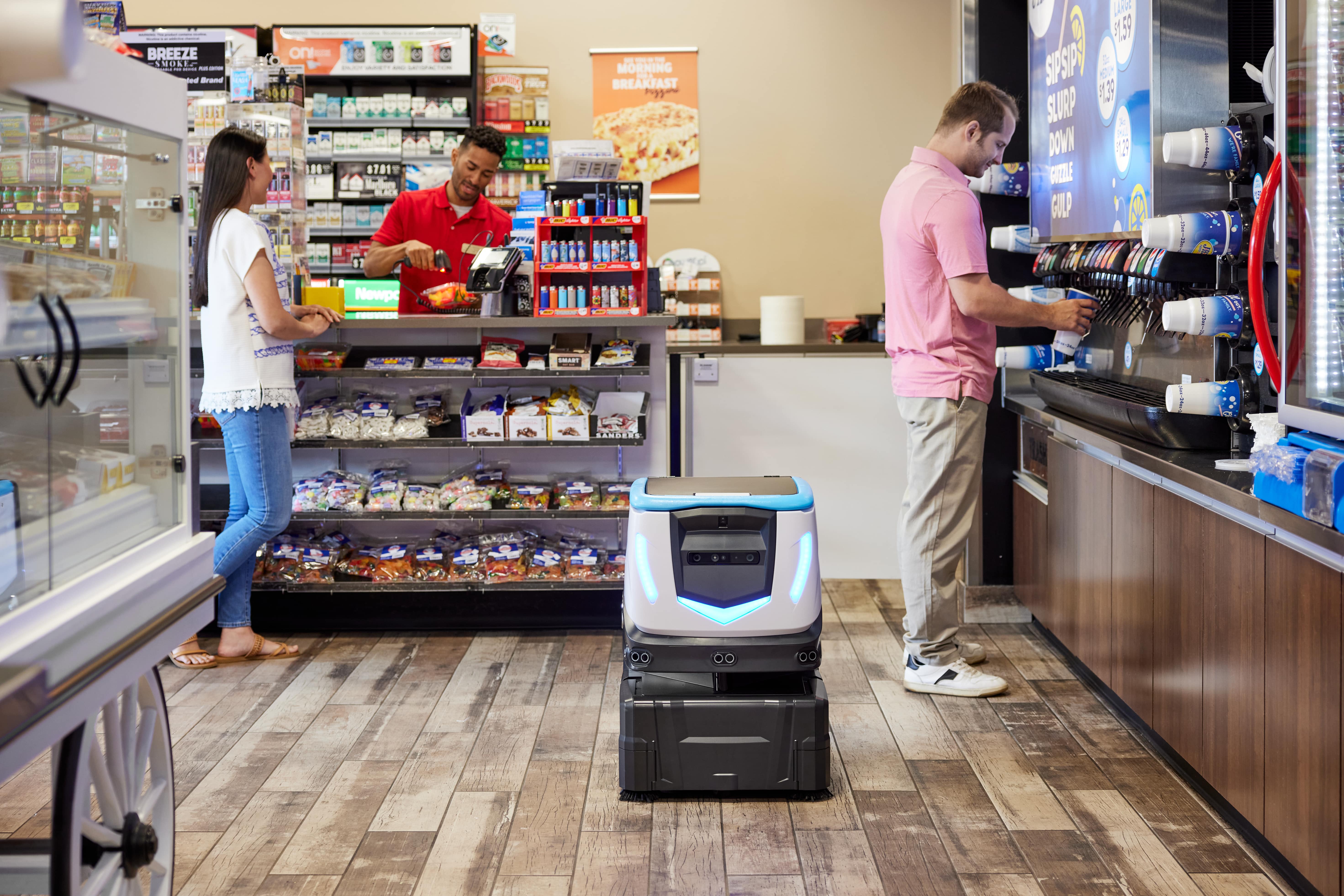 cobi 18 commercial robotic scrubber supporting convenience store workers