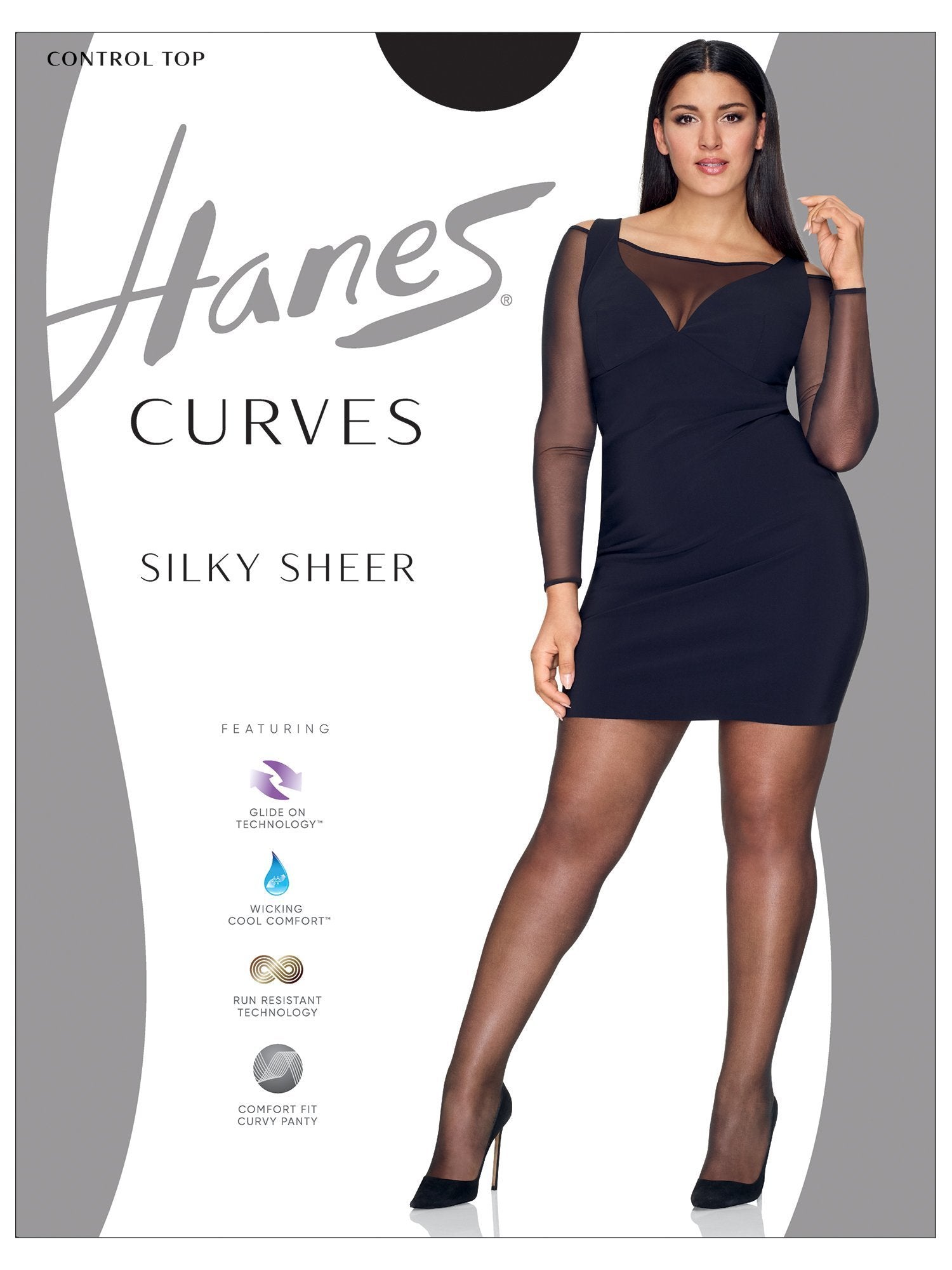 Shapermint Hanes Hosiery Hanes® Curves Silky Sheer Control Top Hosiery