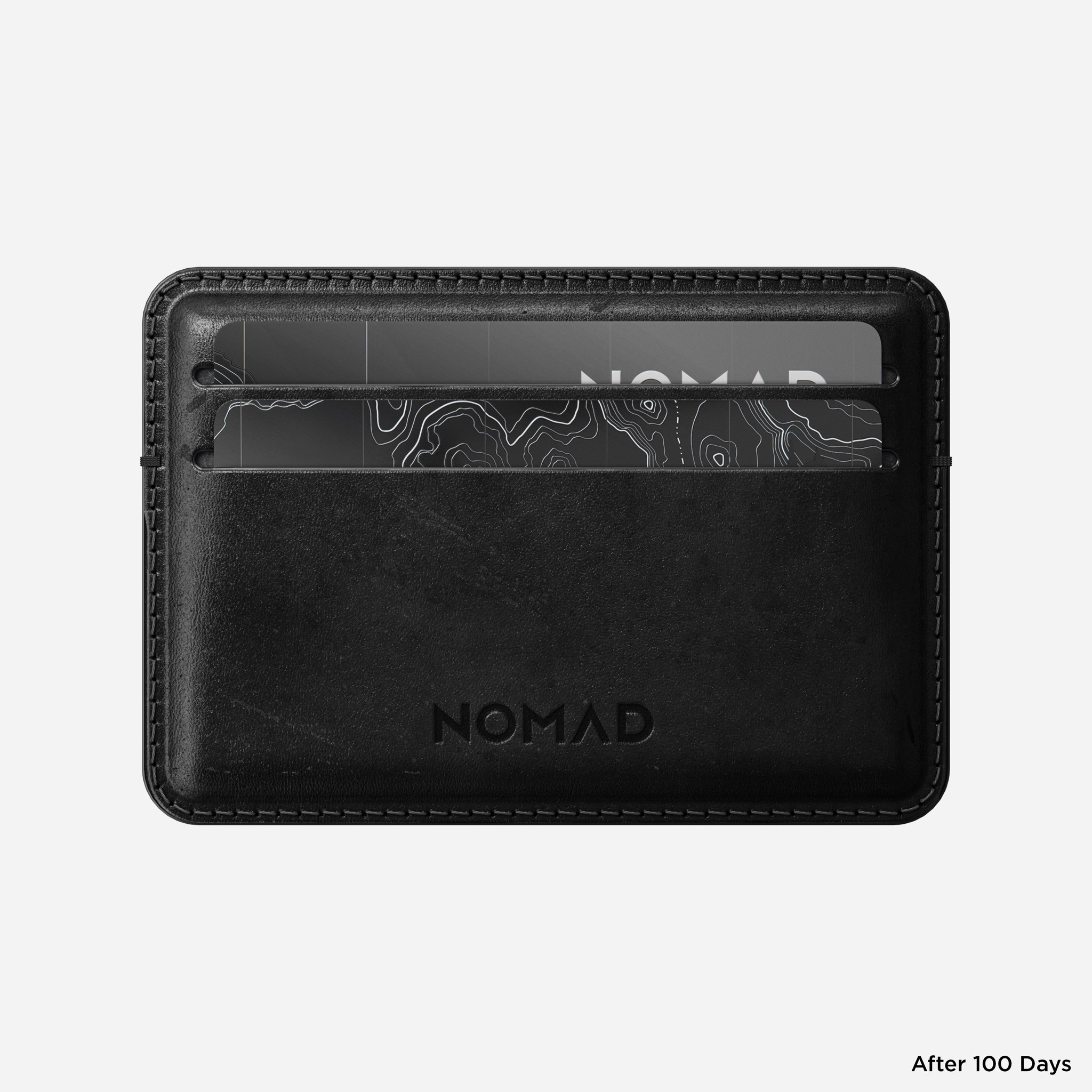 Horween Dark Oak Perforated Horse Leather One Pocket Flap Card Holder Wallet 