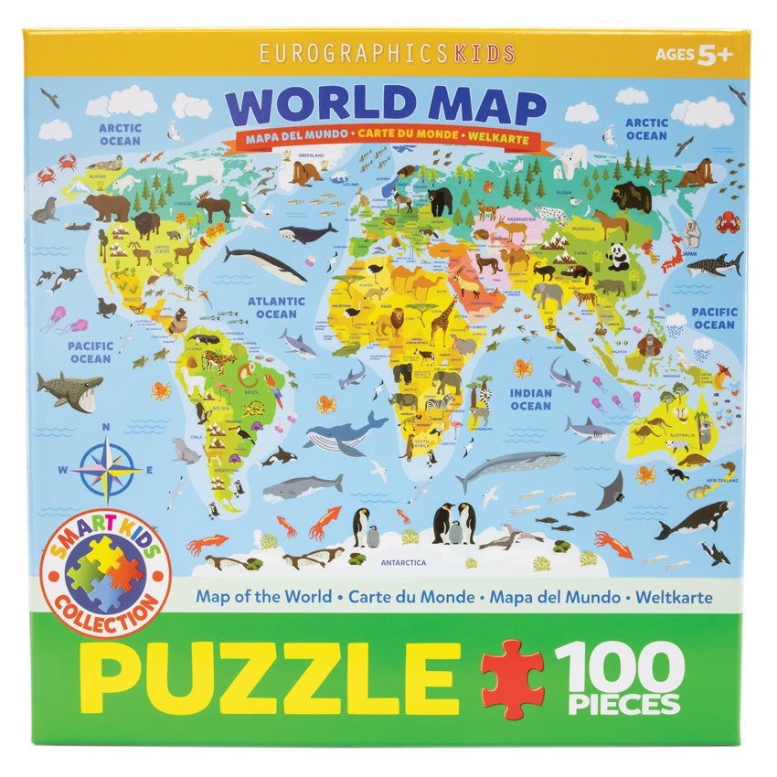 100pcs World Map of Geography Puzzle educativo educativo giocattolo umano 