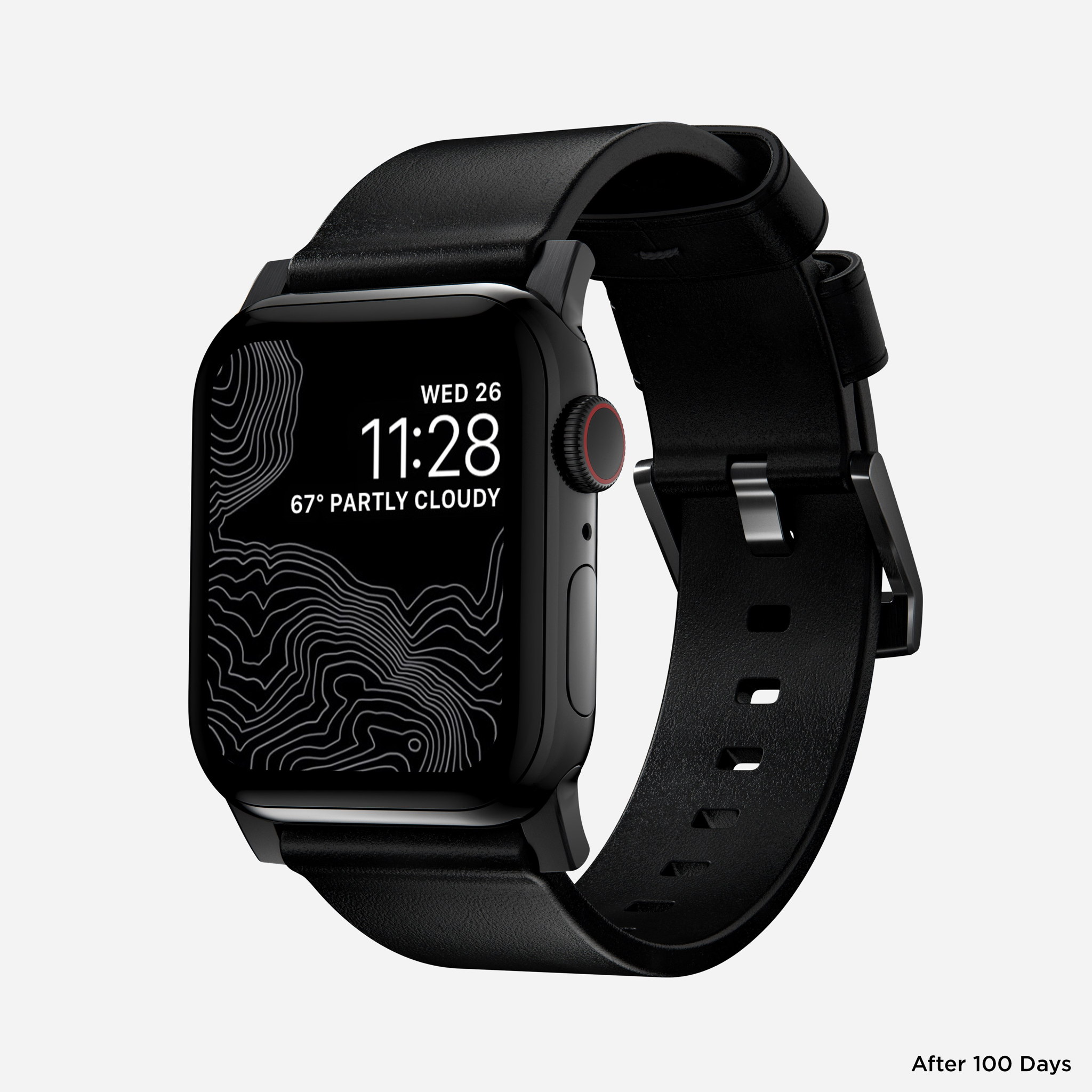 Apple Watch Black Leather Band, Modern + Black Hardware | NOMAD®