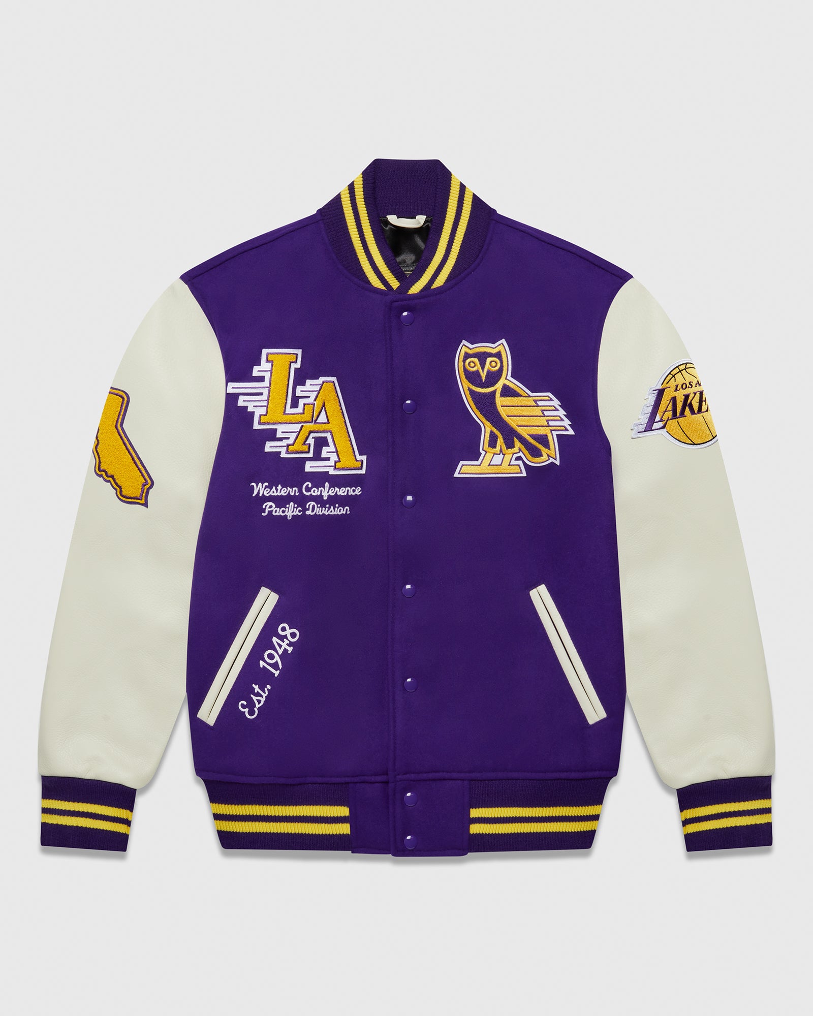 lakers purple varsity jacket