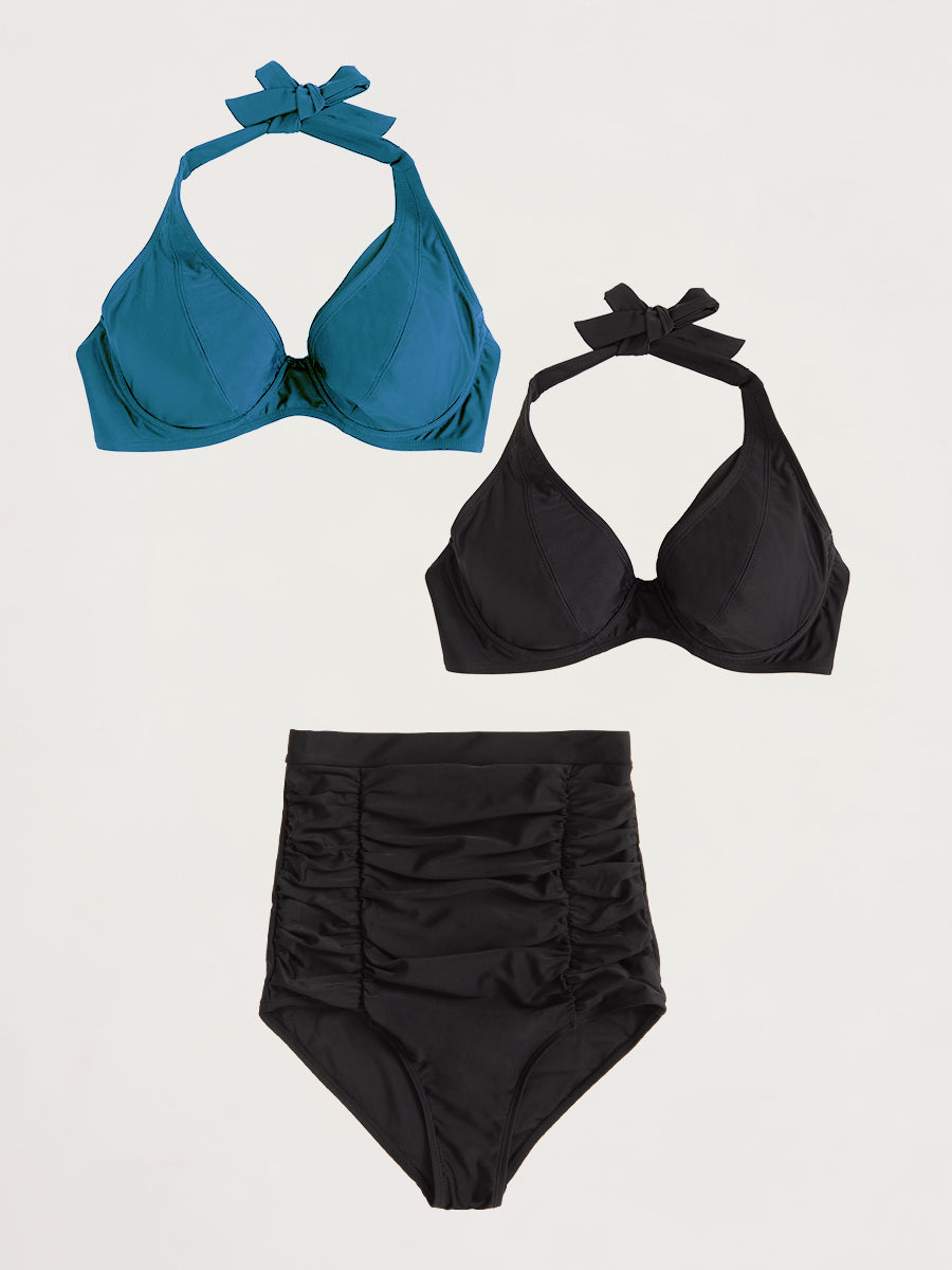 Bundle Shapermint Essentials - 2 Halter Bikini Top + 1 Bikini Bottom