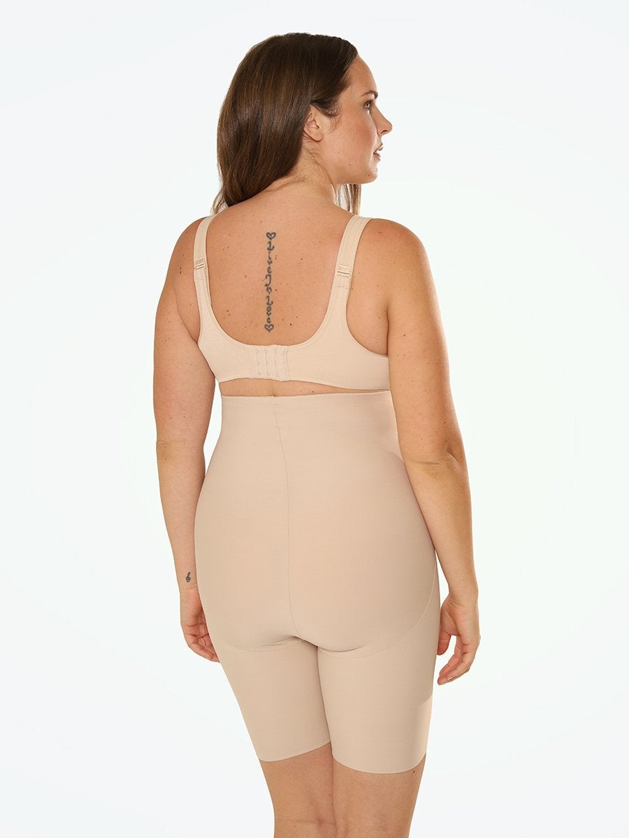 TC Just Enough Plus Size High Waisted Thigh Slimmer center back seam 