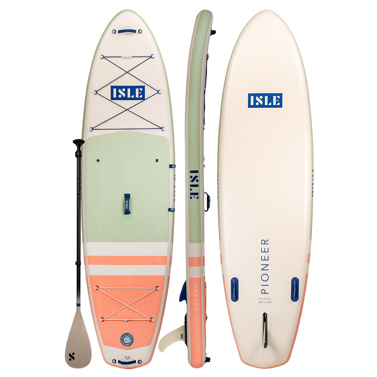 Pioneer 2.0Inflatable Paddle Board PackageThe best all-around paddle board for every type of activity, featuring a double layer, drop-stitch construction, making it our most durable build yet. Stable and lightweight, this inflatable SUP is perfect for riders up to 285 lbs.