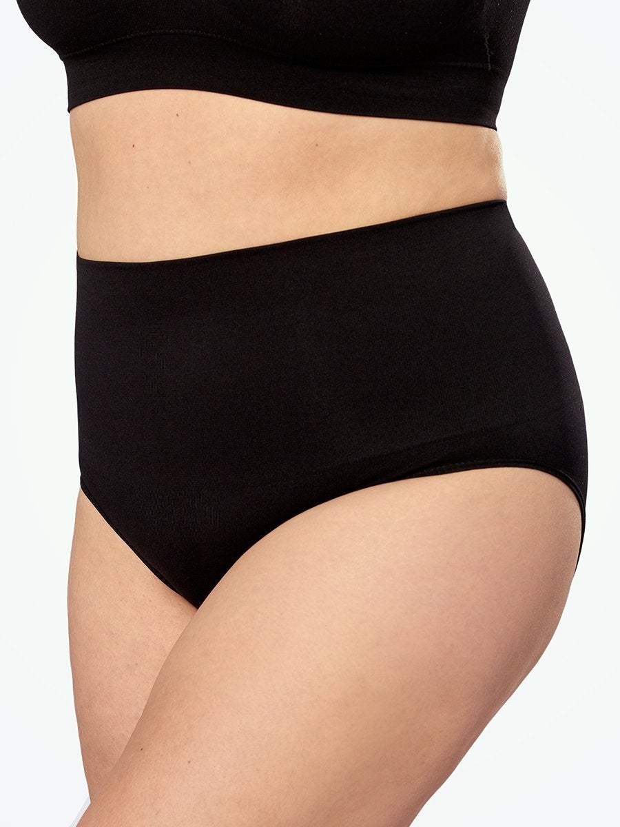 Shapermint Empetua Panties Black / S Empetua® Mid-Waist Smoothing Panty - Wear Test