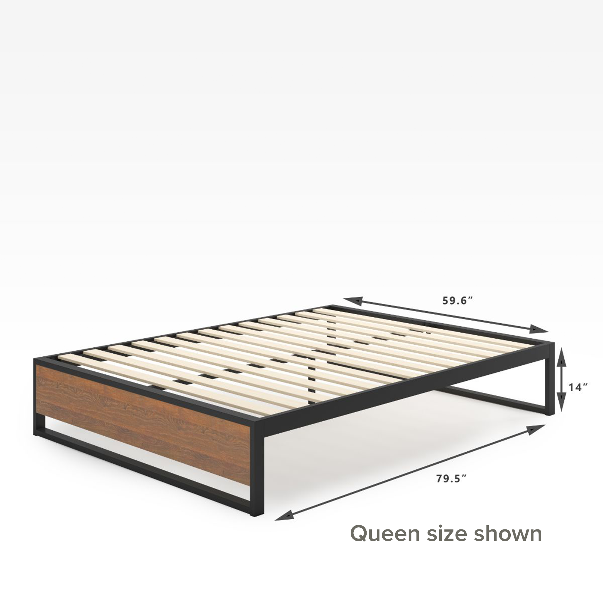 Suzanne Low Profile Platform Bed Frame, Zinus Suzanne 72 Metal And Wood Canopy Platform Bed Frame Queen
