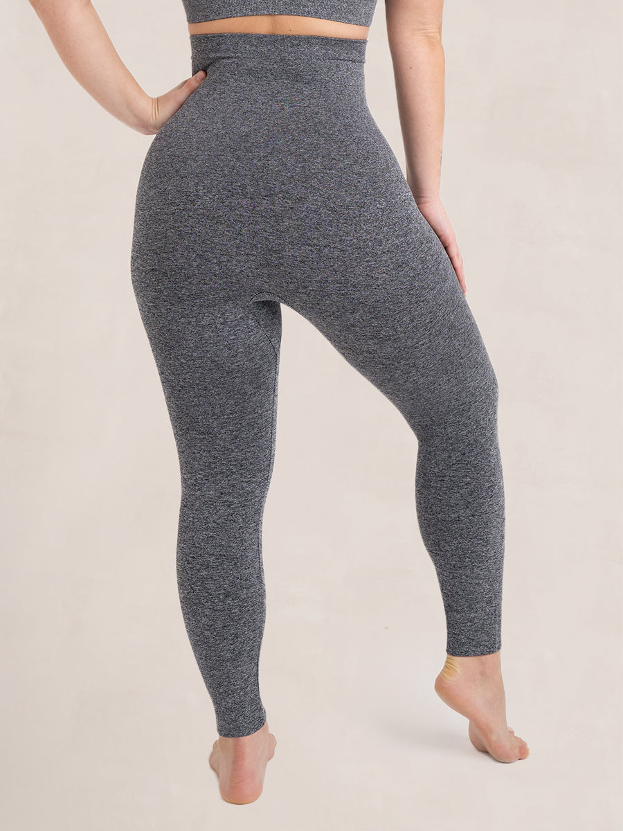 High Waisted Shaping Leggings Heather Gray BACK