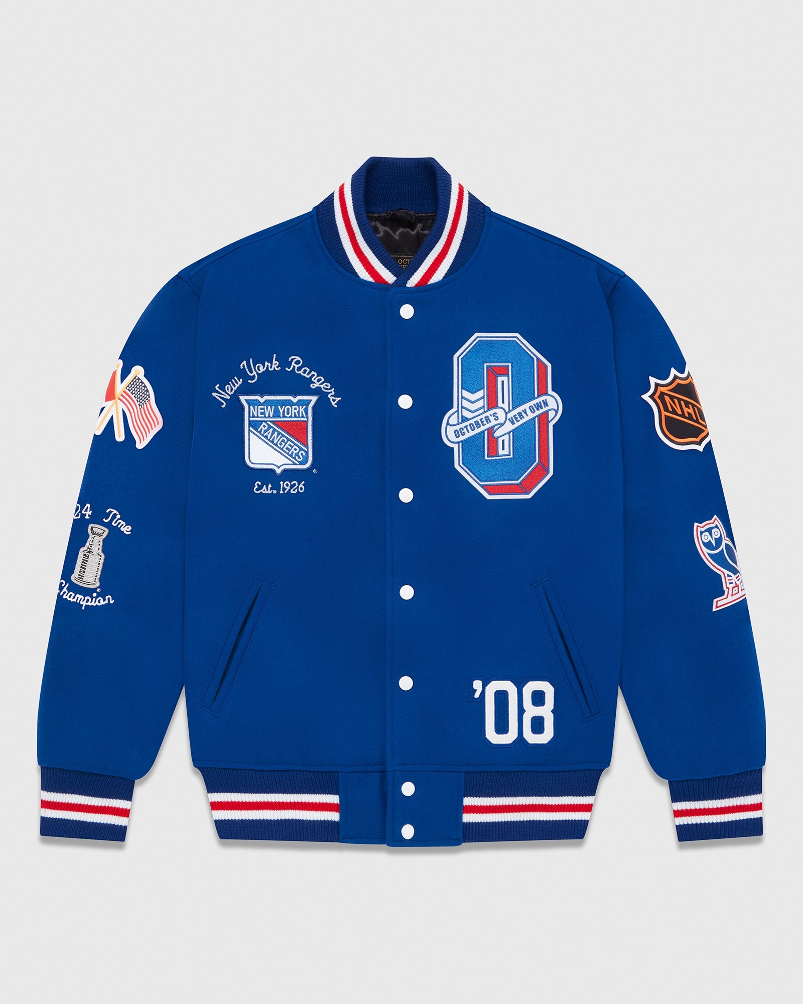 New York Rangers Blue and White Varsity Jacket - NHL Varsity Jacket XS