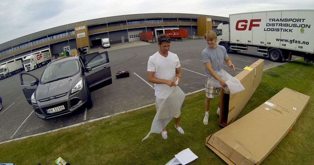 Dirk and Loki unpack the shipped isle boards to hit the fjords of norway the right way