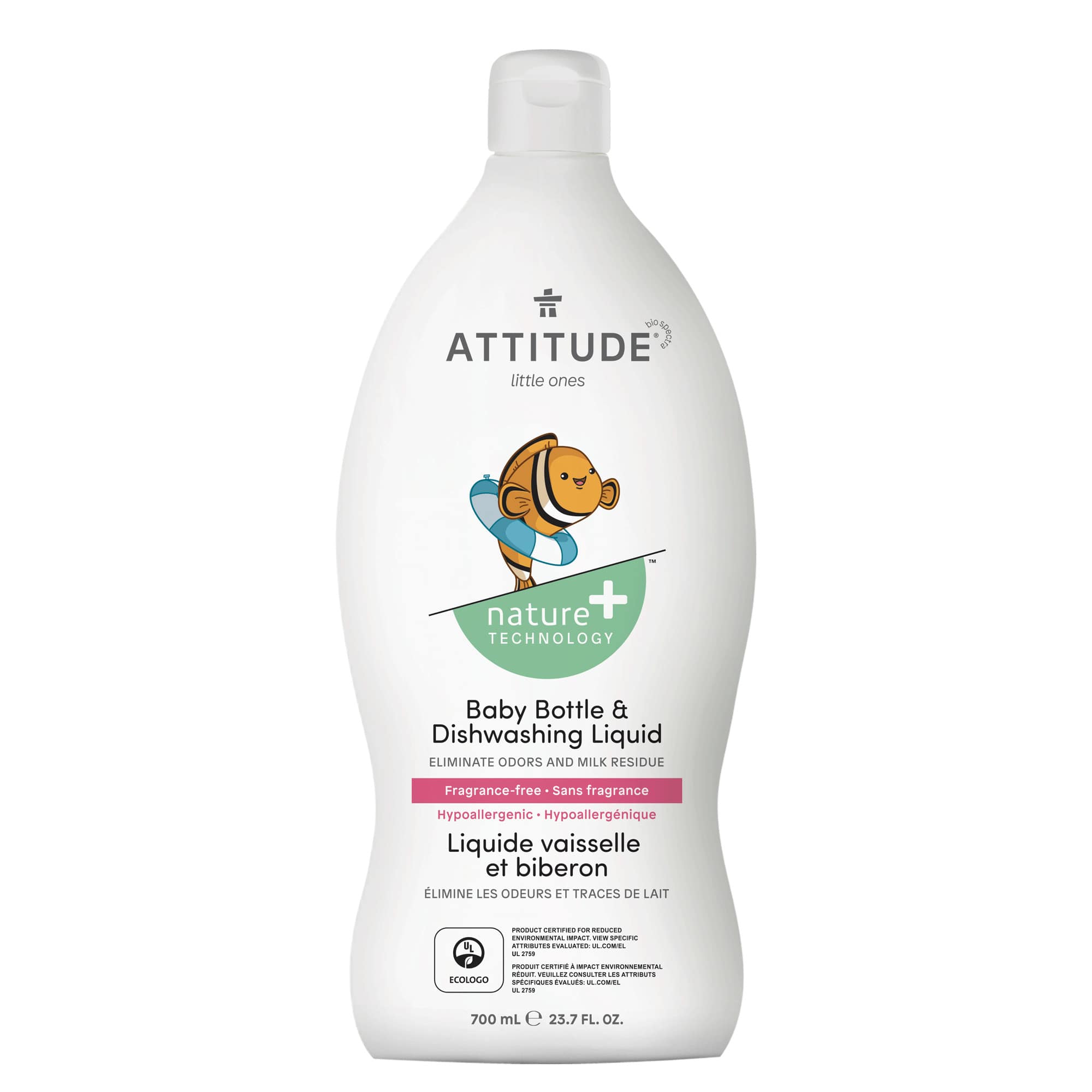 Attitude Baby Bottle & Dishwashing Liquid Fragrance-Free 23.7 fl oz (700 ml)