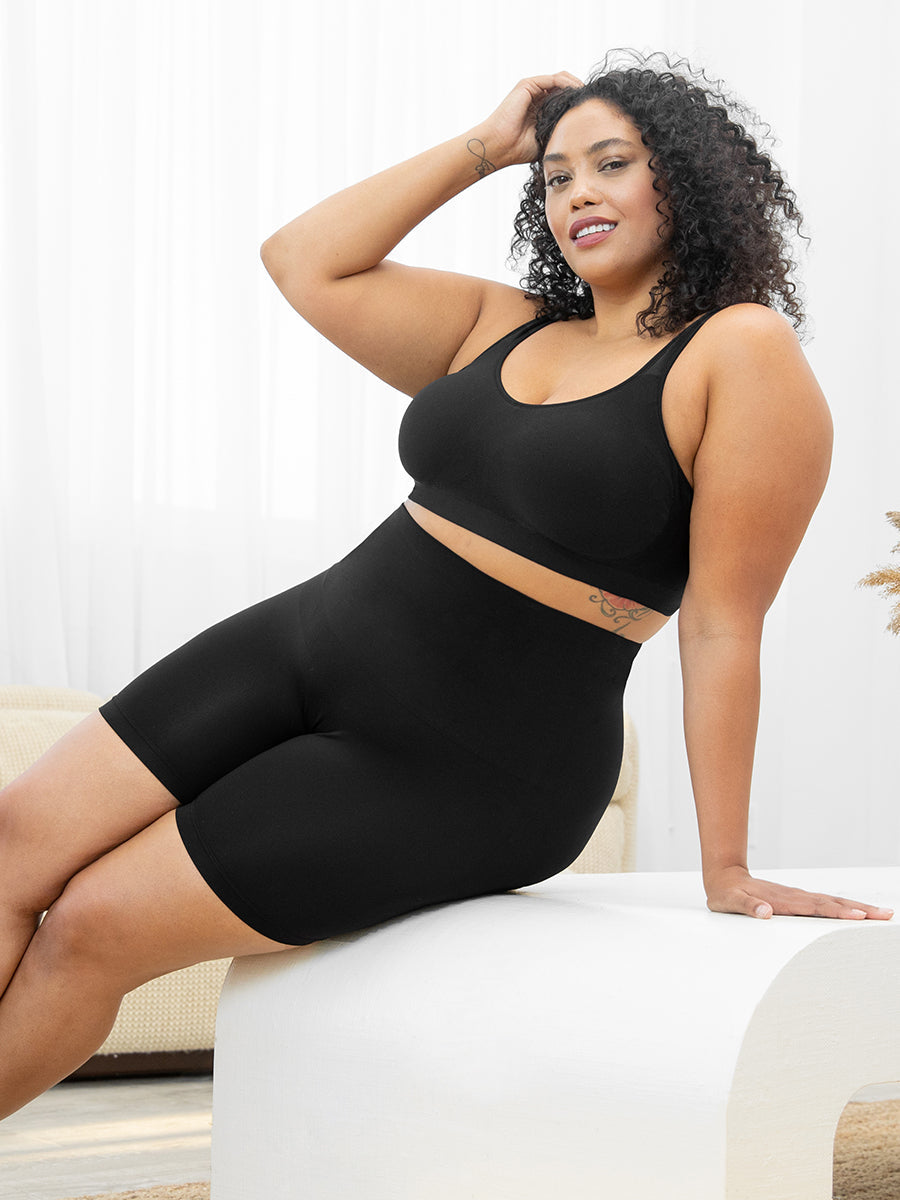 High-Waisted Shaper Shorts black plus size pack
