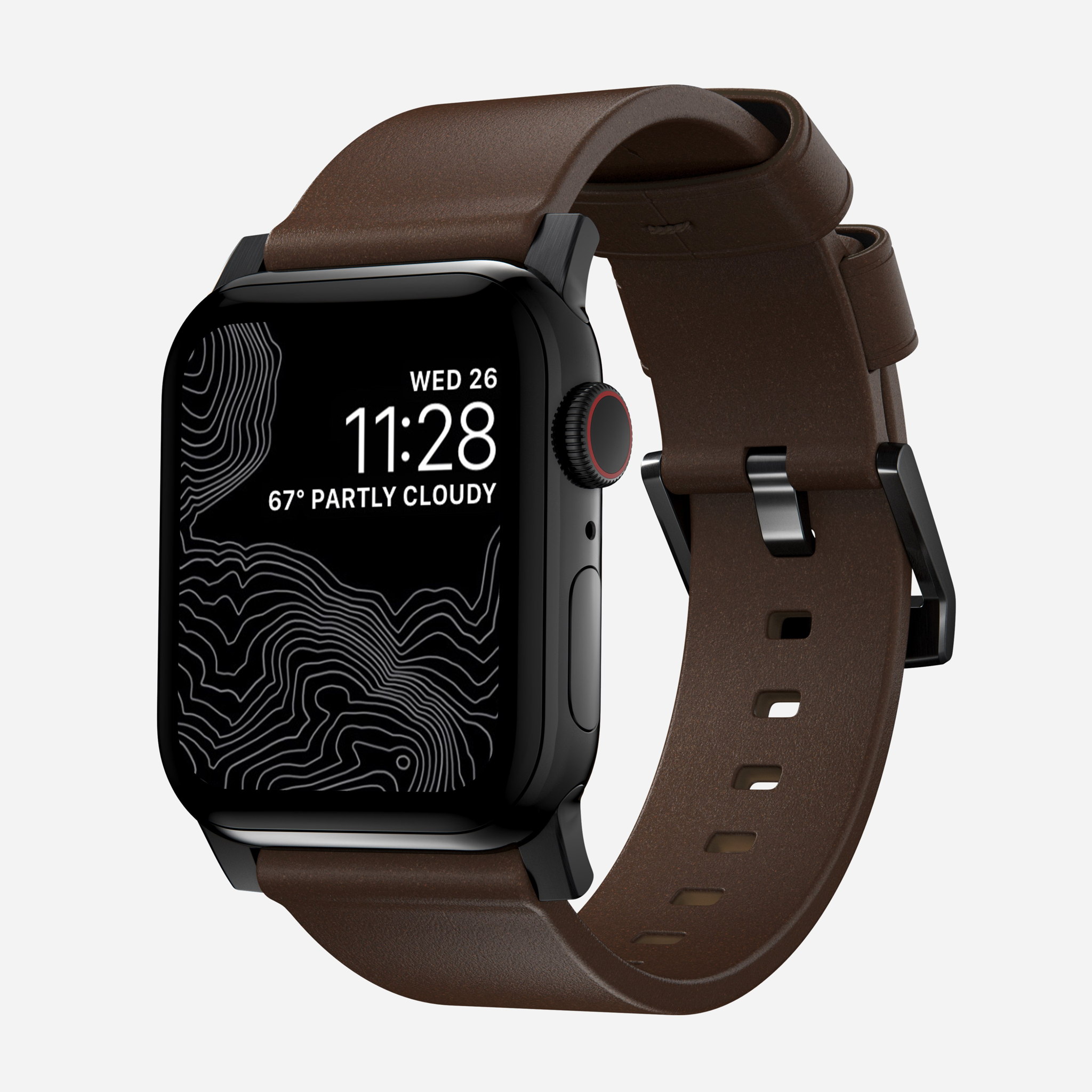 Apple Watch Brown Leather Band, Modern + Black Hardware | NOMAD®