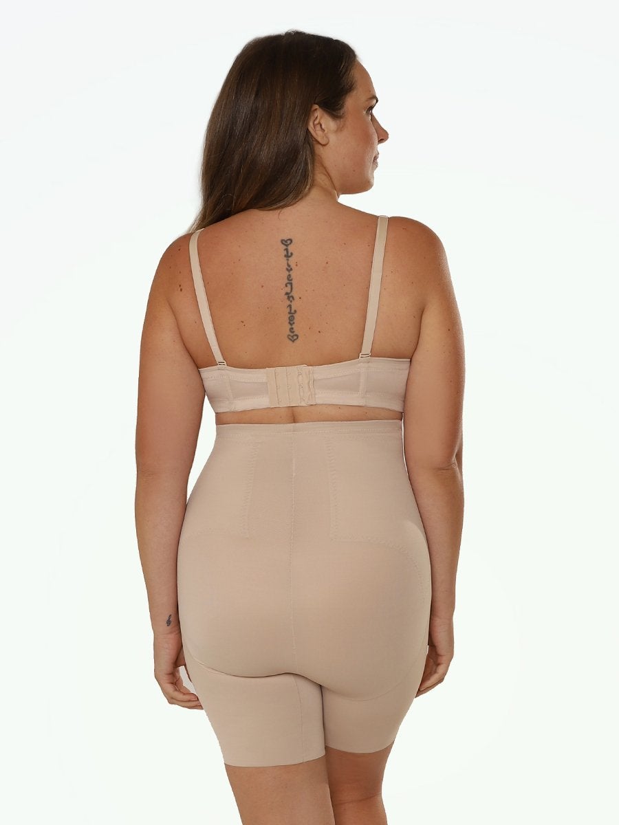 Flexible Fit Plus High Waisted Thigh Slimmer lifts the butt 