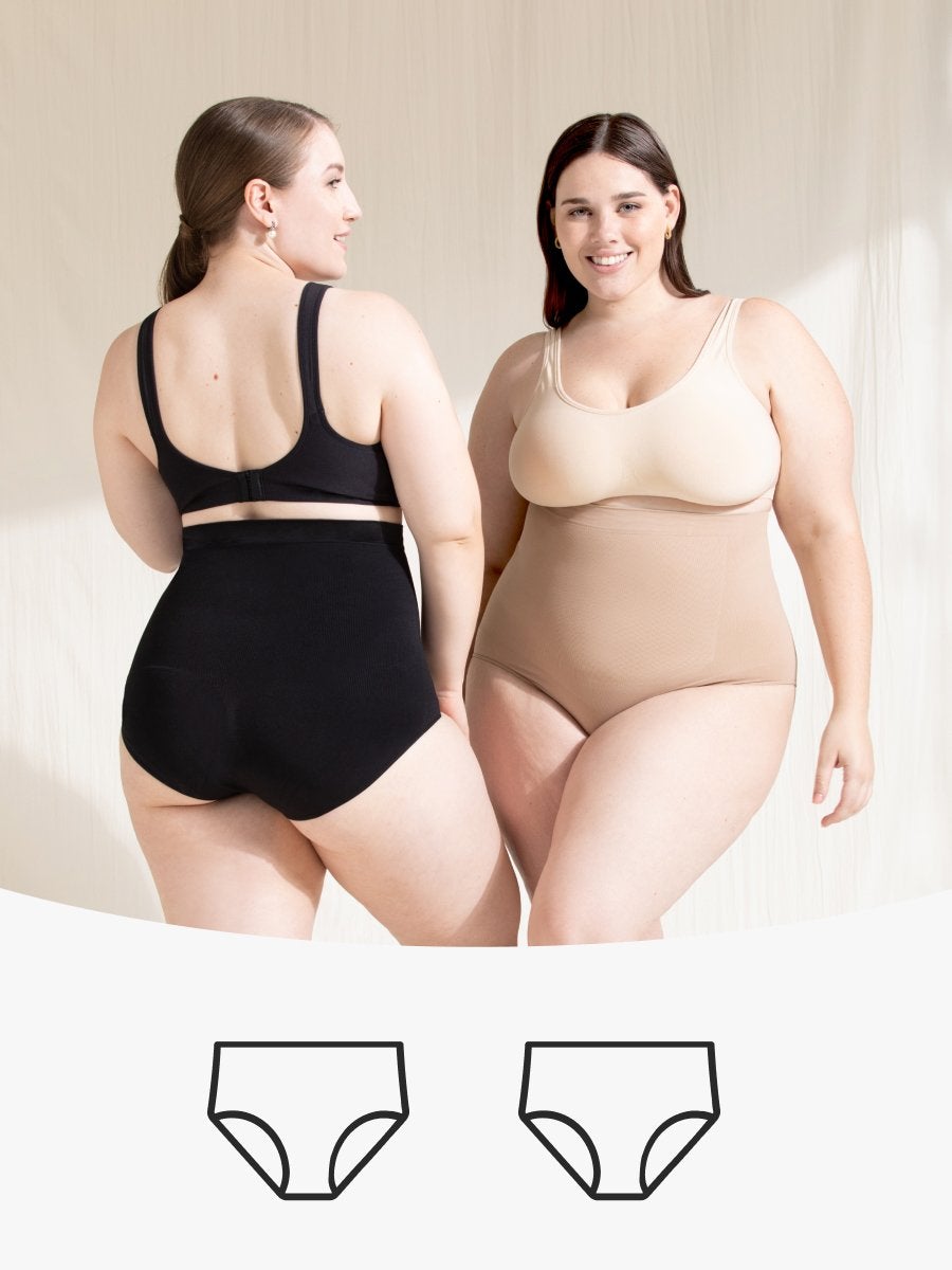 2-Pack All Day Every Day High-Waisted Shaper Panty black and beige