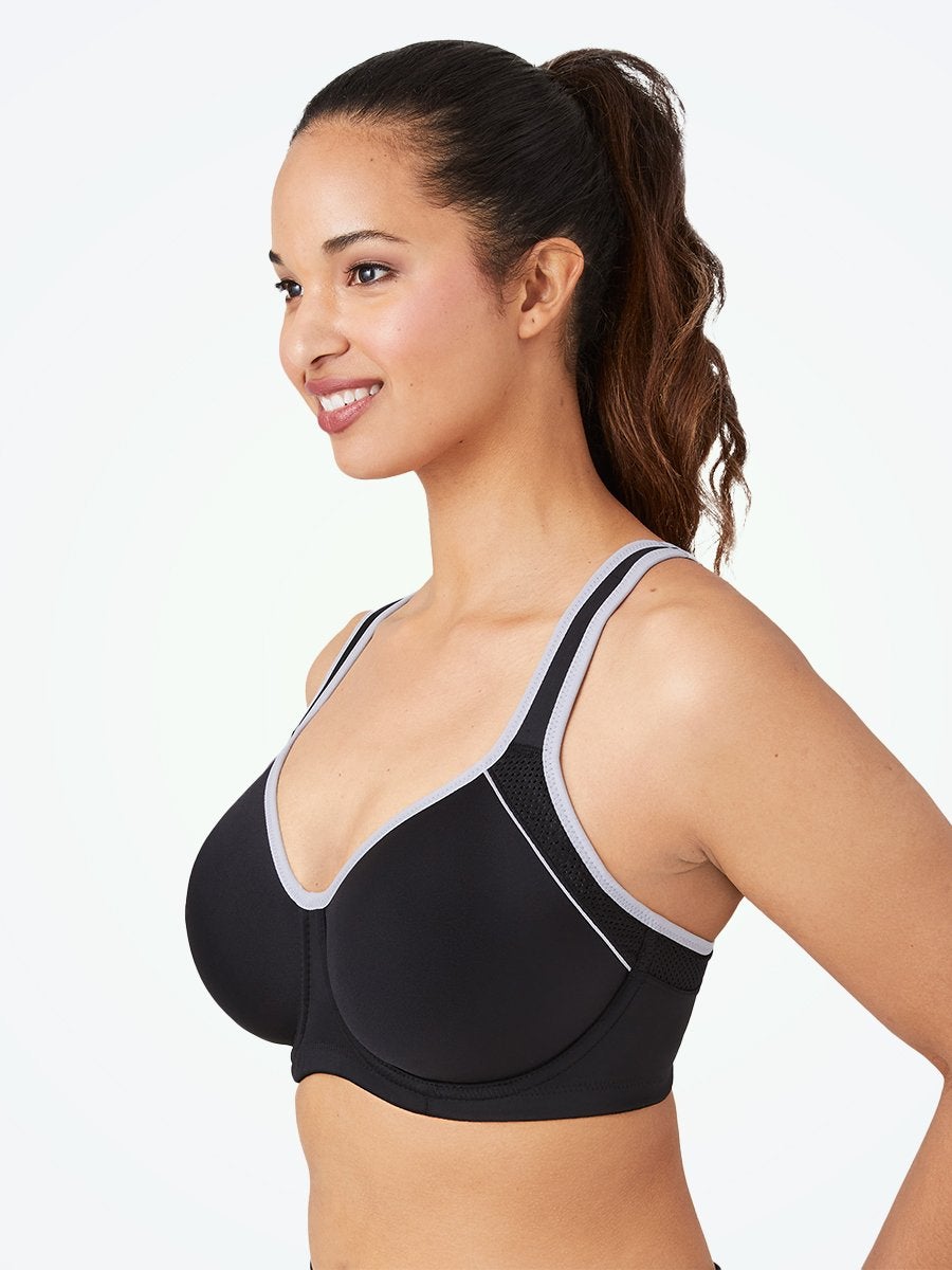 Wacoal Bra Sport High Impact simplex fabric frame in top and side of cups