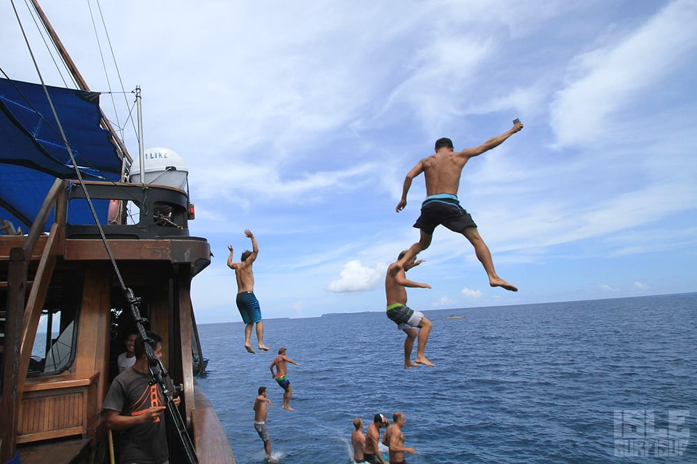 the cabin fever crew decide to all jump over board in indonesia 