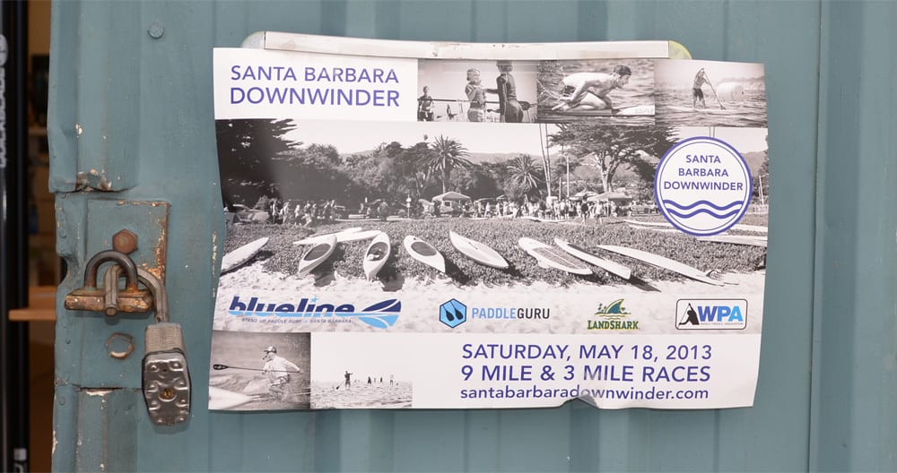 santa barbara downwinder paddle board race flyer