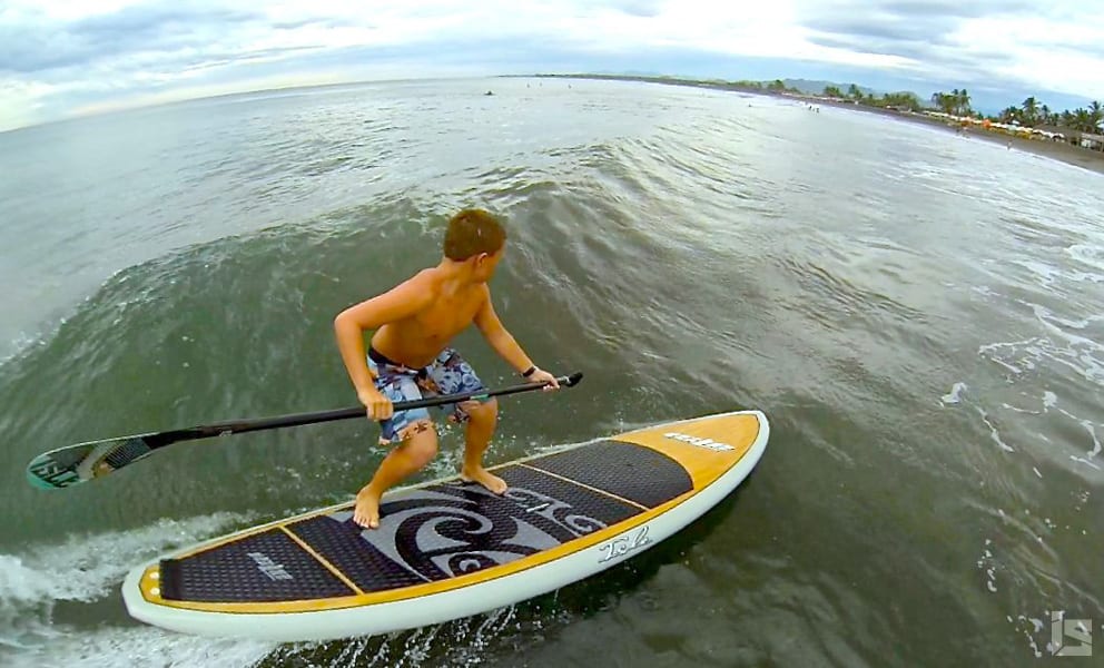 Alan Cleland Jr stand up paddle boarding in Manzanillo mexico